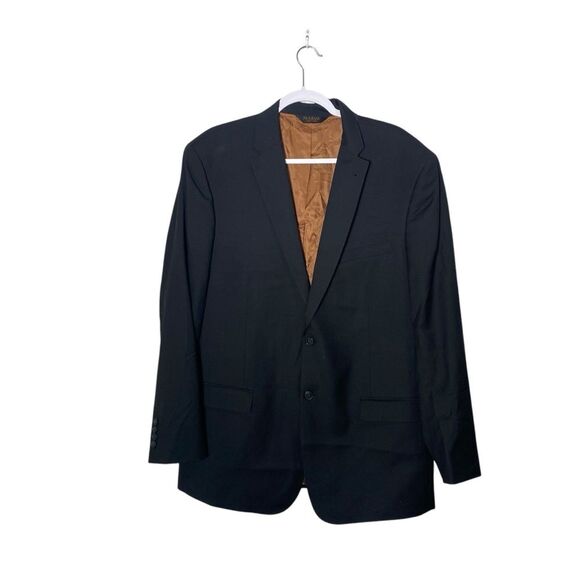 Joseph A Bank Slim Fit 100% Wool Blazer Black W/ Gold Interior Men's Size 44L - Picture 1 of 14